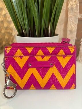 Vera Bradley Hot Pink and Orange Chevron Card Key Pouch